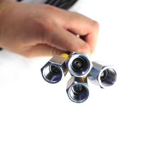 Hydraulic Pressure Test Kit 10Mpa/25Mpa/40Mpa/60Mpa 4 Pressure Gauges 10 Test Couplings 3 Test Hoses for Excavator Construction Machinery(with Sturdy Carrying Case Black) - size: Black 4 Gauges 10 Couplings