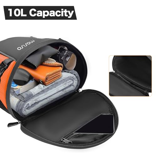 MOSISO Motorcycle Tail Bag Waterproof Polyester Storage Saddle Bag,Orange - color: Orange
