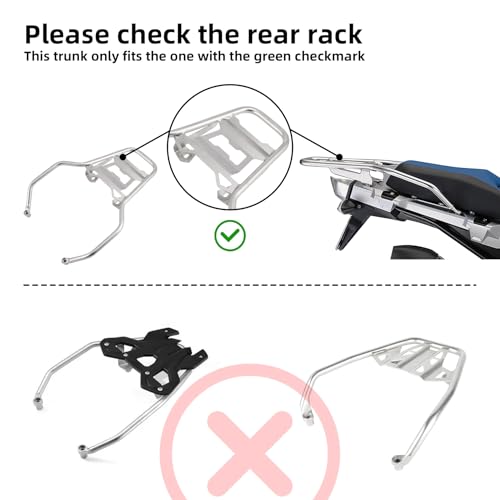 TCMT 38L Motorcycle Tail Luggage Box Top Case Fit For BMW R1200GS Adventure 2013-2018 R1250GS 2019-2024 F850GS 2017-2022 F900GS Adventure 2023-2025 Black - color: Black, size: Trunk