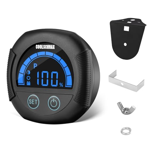COOLSCHMAX 7V-100V Battery Voltmeter Sunlight Readable, IPX7 Waterproof - color: Blck