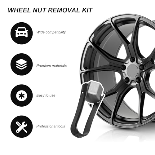 3 PCS Car Wheel Hub Bolt Nut Cover Removal Tool, 3 Types Heavy Duty Auto Wheel Lug Nut Caps Puller Set, Universal Tyre Bolt Caps Removal Tool Set for Cars Trucks SUVs