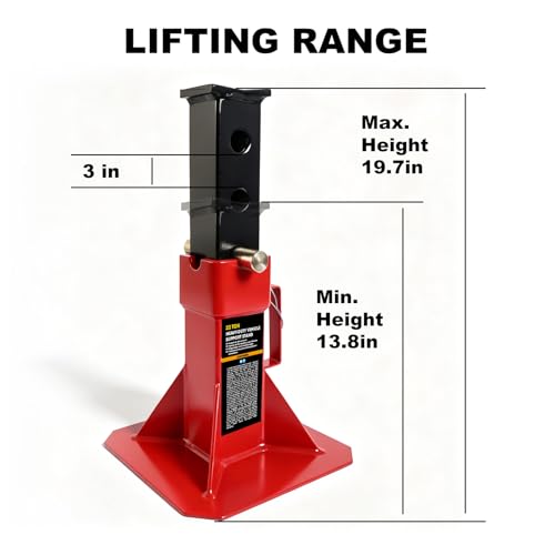 Jack Boss Heavy Duty 22 Ton (44,000 lbs) Jack Stands with Large Base and Strong Lock,Professional Pin Style Car Jack Stands for Truck,SUV Pick Up, Red - size: 22 Ton Standard