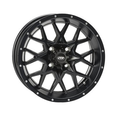 4/110 ITP Hurricane Wheel 12x7 5.0 + 2.0 Matte Black for Yamaha GRIZZLY 660 4x4 2002-2008