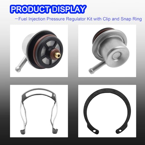 19236428 Fuel Injection Pressure Regulator w/Clip and Snap Ring Fit for BUICK CADILLAC CHEVROLET GMC ISUZU PONTIAC 3.8BAR, Replacement for 2173299