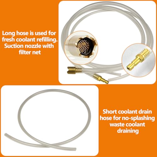 Auto Coolant Vacuum Kit Cooling System Vacuum Radiator Kit Refill & Purging Tool Radiator Coolant Refill Tool Kit Pneumatic Vacuum Antifreeze Change Filler Set for Car Van SUV Truck