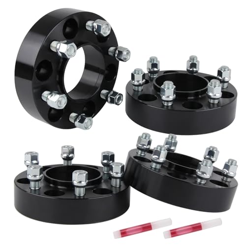4pcs 6x135 Wheel Spacers 1.5 inch 38mm Thick, 6 Lug Wheel Adapters for 2015-2025 F150 Expedition, Navigator with M14x1.5 Studs and 87.1mm Hub Bore, 4pcs Black