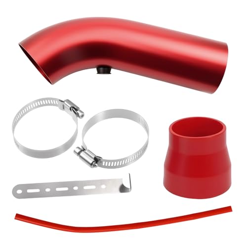 Cold Air Intake Pipe, 76mm 3 Inch Universal Performance Car Cold Air Intake Turbo Filter Aluminum Automotive Air Filter Induction Flow Hose Pipe Kit (RED-PIPE) - color: RED-PIPE