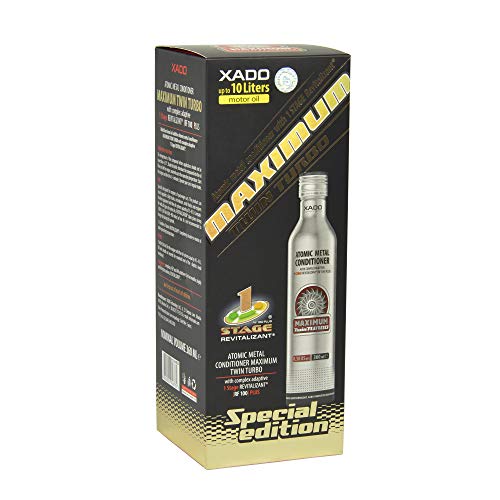 XADO Engine Oil Additive Metal Conditioner Engine Treatment - Wear Protection & Rebuilding of Worn Metal - Premium Version - 1 Stage Maximum Twin Turbo (high-Performance Engines 3-10Qt) - size: high-performance engines 3-10Qt