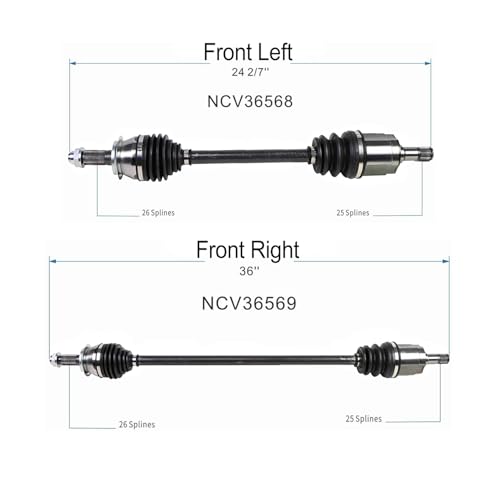 Front CV Axle Shaft Assembly Compatible with Honda Civic 2006-2011, 1.8L L4 Automatic Trans, Left and Right Front CV Joints, EX EX-L LX DX DX-G - size: B2CV050-Civic