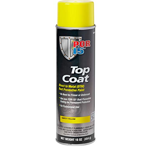 POR-15 Top Coat Spray Paint, Direct to Metal Paint, Long-term Sheen and Color Retention, 16 Fluid Ounces, Safety Yellow - color: Safety Yellow