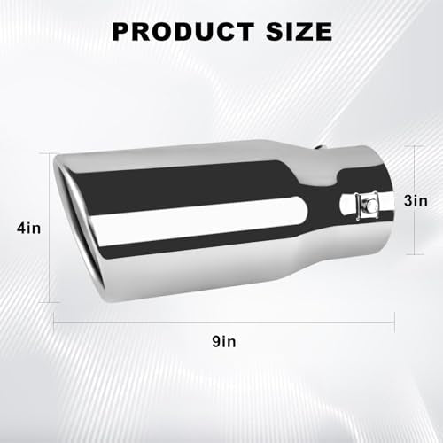 Mupera 1.5"-2.5" Exhaust Tip Adjustable, 4" Outlet, 9" Long - size: 1.5-2.5" Inlet 4" Outlet 9" Length Silver