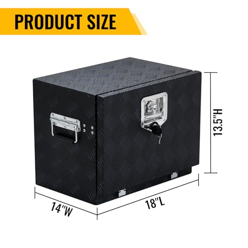 Aluminum Tool Box, Truck Bed Tool Box With Side Handle,Lock And 2 Keys, Tool Storage Box For Truck,Trailer,Pickup,RV,18"+18" - size: 18" 2pcs