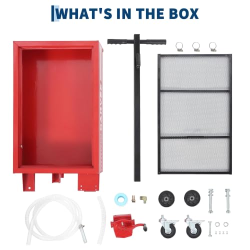 Garvee 15 Gal Oil Drain Pan with Pump & 8 ft Hose, Low Profile Design - color: Red, size: 15 Gal + Manual