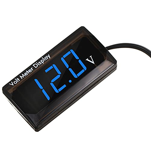 Frienda 2 Pack DC Digital Voltmeter 12V LED Voltage Gauge, Blue Light - color: Blue Light