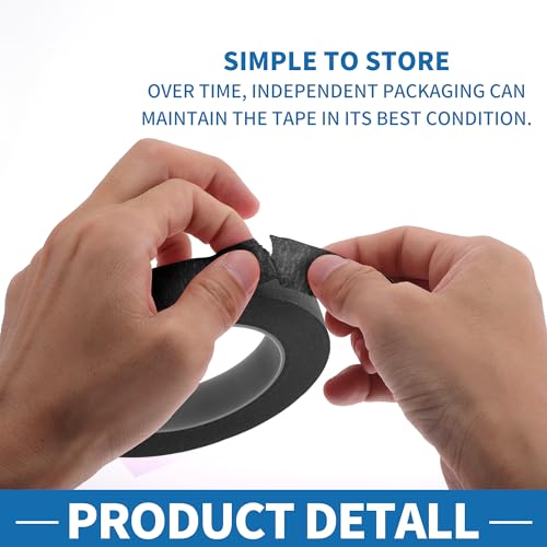 Painters Tape Easy Removal 0.8 Inches x 52.5 Yards Black - color: Black, size: 0.8 Inches x 52.5 Yards