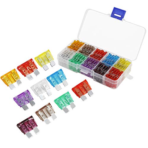 AHL 100PCS Standard Fuses Kit(5A 7.5A 10A 15A 20A 25A 30A 35A 40A 50A),Car Fuses Assortment Kit,Standard Blade Fuses Automotive for Car, RV, Boat,Truck, Marine, Motorcycle, Auto, ATV Fuse - size: Standard 100pcs