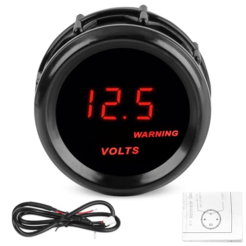 DC12V Voltmeter Red Digital LED Volt Gauge Voltage Meter Kit 2" 52mm - size: Volt Gauge