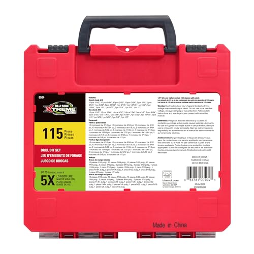Disston BLU-MOL Xtreme 115PC Drill BIT Set 17 Round and HEX Drill BIT Sizes E0100504 - style: DRILL BIT SET / 115 PIECE SET