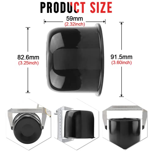RTrhinoTuning 3.25inch Push-Thru Center Caps Compatible with Eagle ALLOYS 5x4.5 (5x114.3) 5x4.75 (5x120.7) Wheel Rim, 4 Pack, ABS Plastic High Black - color: Black, size: 3.25" Hub, 2.32" H