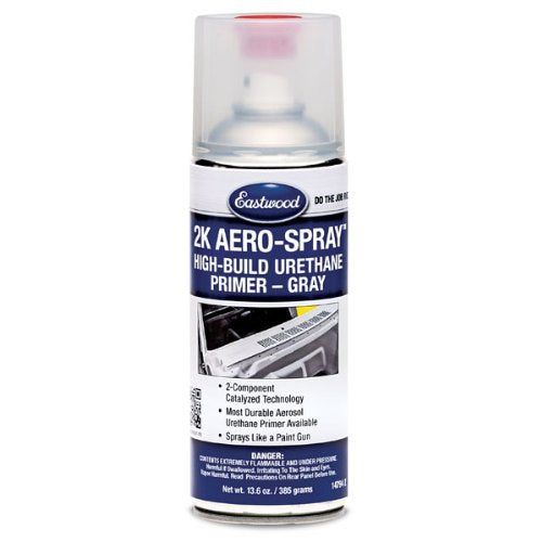 Eastwood 2K Urethane Gray Primer | AeroSpray Catalyzed Technology | High Build Durable Aerosol | Works on Painted or Epoxy Primed Surfaces | Paint Prep | 10-16 Sq Ft Coverage | 13.6 oz - style: Urethane Gray Primer (1 Pack)