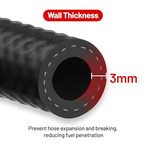 EVIL ENERGY 3/8" Fuel Hose Line Push Lock NBR Rubber SAE 30R7 10FT 300PSI (Pack of 2) - size: 3/8Inch (Pack of 2)