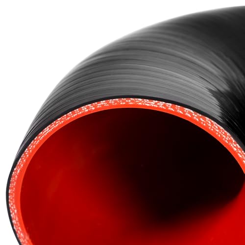 KUAFU 2.5" 8Pcs Aluminium Turbo Intercooler Piping w/U Pipe Black Silicone - color: Silvery