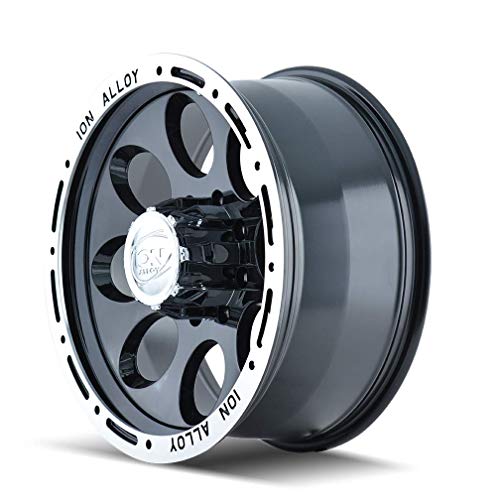 ALLOY RIM/WHEEL ION TYPE 174 BLACK/MACHINED LIP 15X10 5-114.3 -38MM 83.82MM (PRICE IS PER RIM) CENTER CAP INCLUDED, LUGS & HUB RINGS NOT INCLUDED
