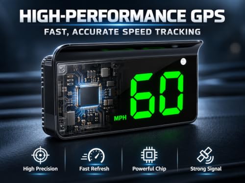 Heads up Display for Cars, Car HUD, GPS Speedometer,Head up Display for Car - color: Green