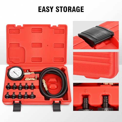 DNA MOTORING Engine Oil Pressure Testing Diagnostic Tool Kit Dual Scale Gauge with Adapters for Cars, Trucks, Tractors, TOOLS-00339 - style: Engine Oil Pressure Testing