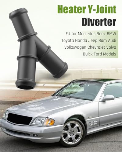 Heater Y-Joint Diverter 3/4"-3/4"-3/4", 3 Way Radiator Hose Connector Fit for Mercedes Benz BMW Toyota Honda Jeep Ram Audi Volkswagen Chevrolet Volvo Buick Ford Models, Water Pipe Splitter - size: Y2-Joint
