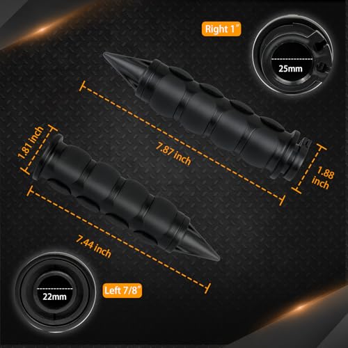 NTHREEAUTO 1" / 25mm Motorcycle Hand Grips Universal Handlebar Throttle Grip - color: Black