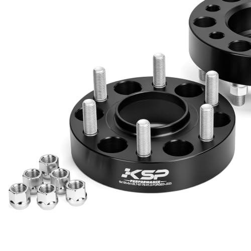 KSP 6X135 to 6x5.5 Wheel Adapters, Change Bolt Pattern Conversation Spacer fit Silverado Ram Wheel Install on F150 Vehicle with 87.1mm Hub Bore, Front and back are widen by 3in (each 1.5")14x1.5 Stud - size: 1.5" 6X135 to 6x5.5 Conversion