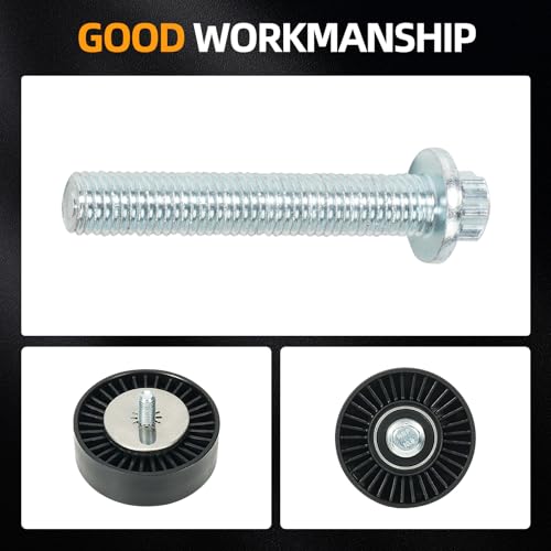 Serpentine Belt Tensioner Bolt Idler Pulley Drive Kit Fit for BMW 128i 325i 325xi 328xi 330i 330xi 525i 525xi 528i 528xi 530i 530xi X3 X5, 3.0L L6, 2006-2013#Replace ADK0022P
