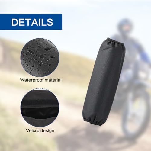 2 Pack 270mm Universal Motorcycle Shock Covers Set, Black