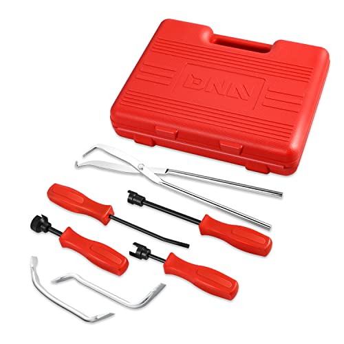DNA Motoring TOOLS-00245 8-Pcs Brake Service Kit - Brake Spring Installer Remover Plier Tools Set with Carrying Case,Red - color: Red