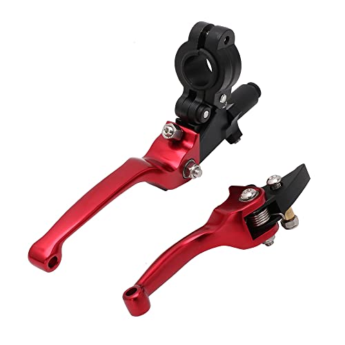 JFG RACING Motorcycle Clutch Brake Lever 7/8'' 22mm Folding Levers Aluminum Alloy Universal for 110cc 125cc 140cc 150cc SSR Apollo RFZ 125 DBX18/19 Xpro Coolster Thumpstar Baja Dirt Pit Bike Red - color: Red