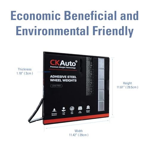 CKAuto 1/2oz, 0.5oz, Adhesive Stick-On Wheel Weights, Black, 9.24 Lb Roll - color: Black, size: 300PCS