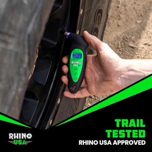 Rhino USA Digital Tire Pressure Gauge (150 PSI) - LCD Backlit Display - color: Green, size: 150 PSI
