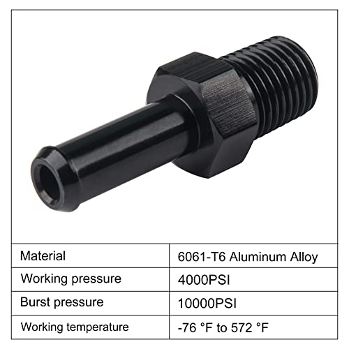 EVIL ENERGY 1/4" NPT Male to 3/8" Barb Fitting Adapter Straight Aluminum Black 2PCS - size: 1/4 NPT to 3/8 Brab