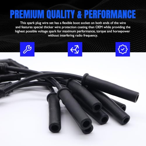 924-2077 Ignition Spark Plug Wires Compatible with Chrysler Aspen - style: 924-2077