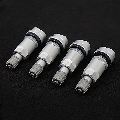 4pcs TPMS Tire Pressure Sensor Valve Stem Repair Kit Compatible with Peugeot Dodge Land Rover Volvo Mazda Jeep Chrysler Chevrolet Jaguar