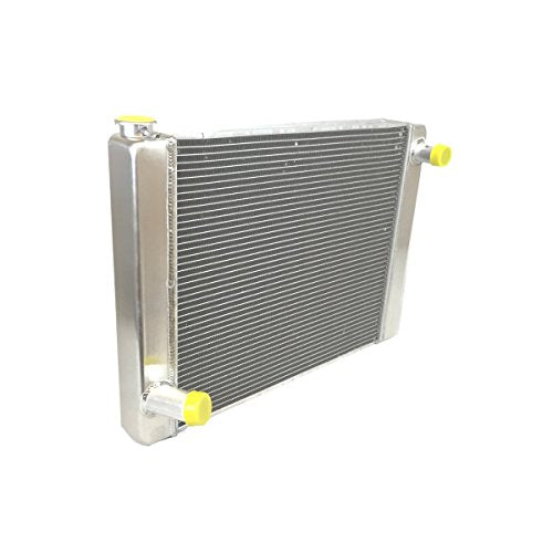 JSD 2 Row Aluminum Racing Radiator for Ford Mopar Aluminum Racing Radiator Single Pass Overall 26" x19" x3" - size: 26" x19" x3"