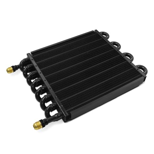 Transmission Oil Cooler Kit Fin Oil Cooler Kit (Black, 16 Pass) - color: Black, size: 16 Pass