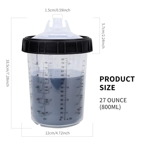 Disposable Paint Gun Cup, HVLP Paint Sprayer Gun Mixing Cups - size: 27 ounce