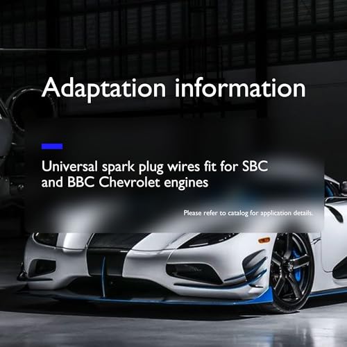 SP10-390-1024 9PCS 10.5mm High Performance Spark Plug Wires Set Compatible with SBC HEI BBC Chevy 350 383 454 Electronic - style: SP10-390-1024