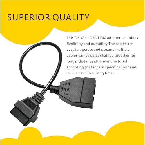 1 PC OBD1 Scanner Connector, 12 Pin to OBD1 to OBD2 16 Pin Diagnostic Extension Tool Cable, Vehicle Diagnostic Tool Conversion Cable, Universal for Most Cars (Black)