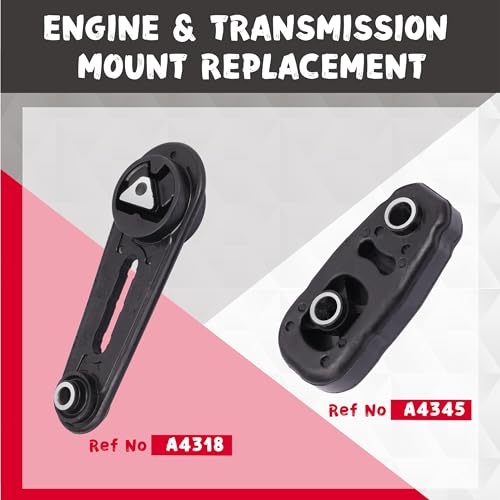 Engine Motor Mount Set Compatible 2007 2008 2009 2010 2011 2012 Sentra 2.0L L4 Auto CVT Trans Front & Rear Torque Mount A4345 A4318 2-Piece Set - size: 2007 -2012 Sentra 2.0L