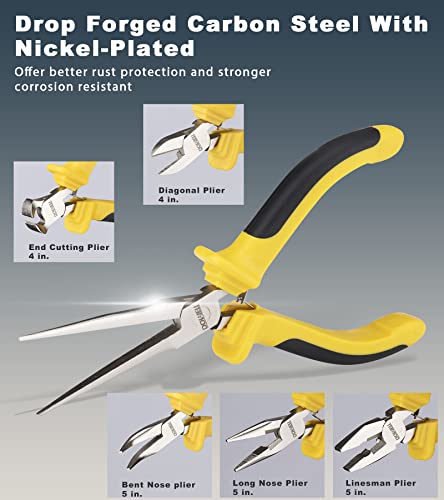 DOWELL 6 Pcs Mini Pliers Set for Making Crafts Repairing with Pouch