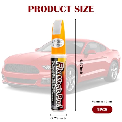 Touch Up Paint for Cars,Car Scratch Remover Pen for Car Paint Scratch Repair with 2-in-1 for Repairing Different Scratches Quickly,Car Accessories Touch Up Paint Pen for Cars (Silver) - color: Silver