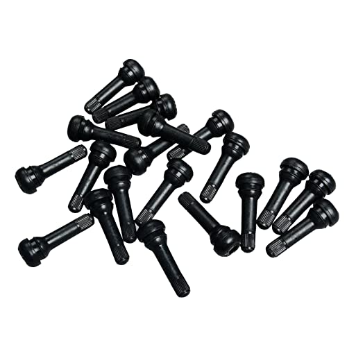 Fekuar 50 Pcs TR414 Snap-in Tire Valve Stems Short Rubber Valve Black - color: 50Pcs, size: TR414